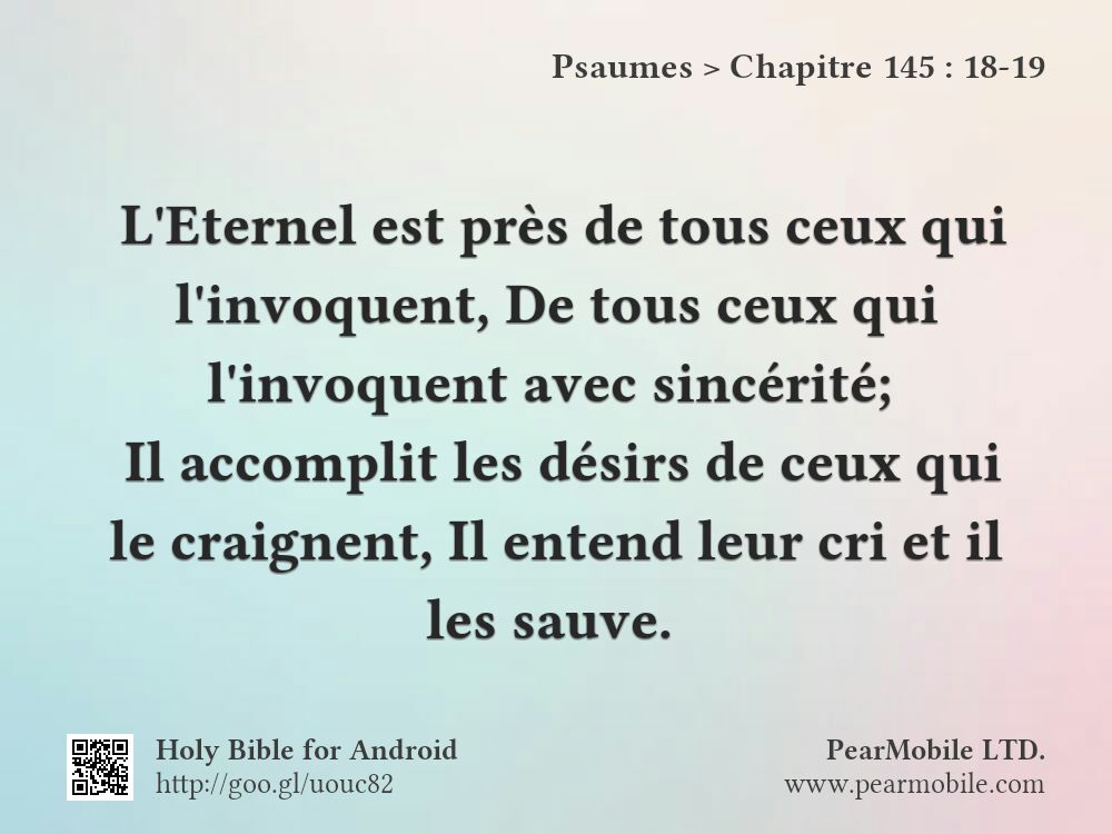Psaumes, Chapitre 145:18-19